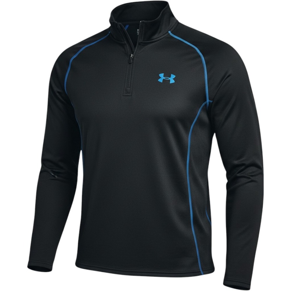 Under Armour Mens Pullover Size Medium Black ColdGear Fitted 1/4 Zip Contrast